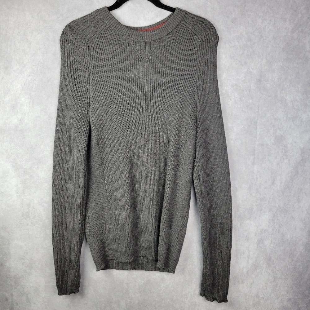 HUGO Hugo Boss Gray Extra Fine Merino Crewneck Sweater Size L